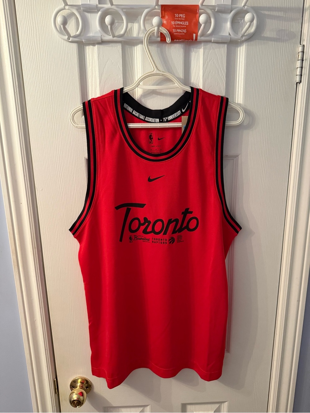 Nike Red Toronto Basketball Jersey with Black Trim